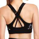 Yvette Women's Adjustable Sports Bra High Impact Zip Front Closure Crossed Back Supportive Running Bra, XL
