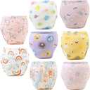 Upairy Potty Training Pants Cotton Absorbent Training Underwear for Toddler Boy and Girls 2T-5T,Soft Absorbent & Leak-Proof with Characters(8PCS,M)