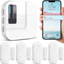 Door Chime,Sanjie WiFi Door Sensor Open Chime When Entering for Business/Home/Store/Office Alert Your Phone,Alarms for Kids Safety,500 FT Range,20 Ringtones ,4 Sensors 1 Receiver