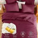 HIMEET Full Size Comforter Sets - 7 Pieces Bed in a Bag Full, Luxury Comforter Set with Sheets for All Season, Bed Set with Comforter, Flat Sheet, Fitted Sheet, Pillowcases & Shams, Burgundy