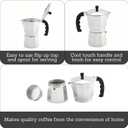 IMUSA 12-Cup Stovetop Espresso Maker, Cast Aluminum Coffee Maker, Cuban Coffee Brewer, Moka Pot Style, Portable Coffee Maker for Home, Camping, or Travel