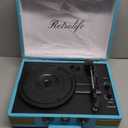 Record Player 3 Speed Bluetooth Portable Suitcase Vinyl Player with Built-in Speakers Turntable Enhanced Audio Sound PU Leather Vintage