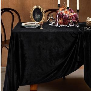 SoarDream Black Velvet Tablecloth 60"x102" Luxurious Solid Rectangle Table Cloth for Party Wedding Kitchen Dinning Tabletop Decoration