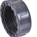 uxcell 1-1/4PT Pipe Fitting Cap, PVC Round Female Thread Hose Connector, for Garden and Outdoor Water Pipes End, Gray