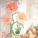 LuoluoHouse Giant Flowers for Decoration Wedding Reception Essential Decoration 5.58Ft Tall Artificial Silk Flower Party Banquet Background Decor Home Decor(Champagne|Pink|Blush Paper)