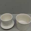 Butter Crock with Lid for Countertop  Ceramic French Butter Dish for Spreadable Soft Butter, Butter Container Holder with a Water Seal, Housewarming Gift, Kitchen and Home Decor, Speckled White