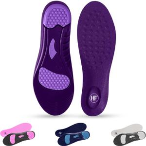 Hike Footwear Orthopedic Soles HF- Pain Relieving and Shock Absorbing Foot Pads, Plantar Fasciitis Relief - Arch Support Soles for Men Women (Purple)