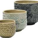 Decorative Stoneware Owl Containers