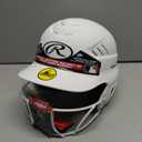 Rawlings | COOLFLO Batting Helmet with Facemask | Fastpitch Softball | One Size Fits Most (6 1/2  7 1/2) (Matte White)
