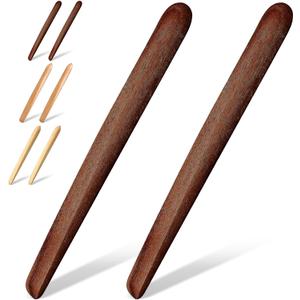 Hillban 2 Pcs 11 Inch Wooden Sourdough Bread Mixing Stir Stick Spurtle Bread Making Tools Wooden Paddle Stirring Stick for Kitchen Cooking(Acacia)