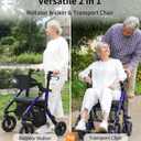 VOCIC Z51 Walker for Seniors, 2 in 1 Walker Wheelchair Combo, All Terrain