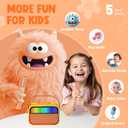 Karaoke Machine for Kids, Kids Toys for 3-12 Years Old Girls Birthday Presents, Portable Bluetooth Karaoke Speaker with 2 Microphones, Girls Gifts for Kid Party Christmas Birthday(Orange)