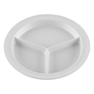 G.E.T. CP-530-W, Supermel Collection, White 9" 3-Compartment Melamine Plates (Pack of 12)