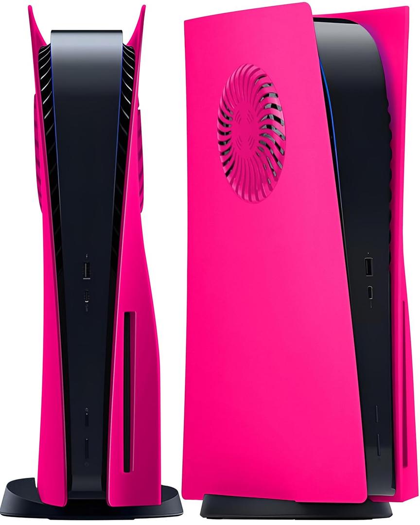 Joso Faceplate for PS5 Disc Edition, Anti-Scratch Dustproof Case Replacement, Cover Skin Fit for PS5 Console (CD-ROM) with Cooling Vent, Plates for PS5 Accessories - Disc | 2020 | Nova Pink with Vent