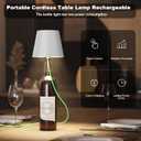 2025 New Wine Bottle Lamp,LED Cordless Cork Lights Rechargeable via USB-C for Liquor Bottles,3 Color Small Dimmable Touch Decorative Lamp for Home Bar Decor,Office&Bar,Restaurant(White)