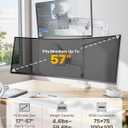 monTEK Dual Monitor Arm for up to 57" and 59.4 lbs Ultrawide Screen, Aluminum Heavy-Duty Gas Spring Vertical Stackable Curved Screen Adjustable Monitor Stand, 75/100mm Vesa Mount, White