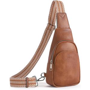 CLUCI Sling Bag for Women, Vegan Leather Fanny Pack Crossbody Bags for Women, Chest Bag With Guitar Strap
