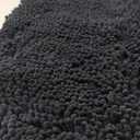 NJSBYL Bath Rugs Mats Black 19.5"W x 29"L Inches Shaggy Chenille Bathroom Doormats Machine Washable Dry Ultra Soft Water Absorbent