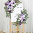 Artificial Wedding Arch Flowers Kit(Pack of 2) for Wedding Arch, Bridal Shower, Ceremony and Reception Backdrop Decoration (Dancing Purple Kelsang Flowers)