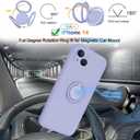 13peas Case for iPhone 14 (2022 Released), Silicone case with Ring 360rotatable Kickstand Cover Support Magnetic Car MountProtective Cover with Strap Lanyard (Lavender)