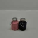 Baderke 2 Pcs Collapsible Water Bottles 17oz Silicone Travel Foldable Portable Water Bottle with Buckle Silicone Lightweight Reusable Leakproof for Camping Hiking Cycling Sport(Pink, Black)