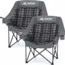 Huskfirm Oversized Camping Chairs 2 Pack Padded Camping Chair for Adults, Grey