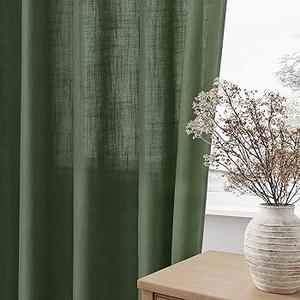 Curtain 1 Panel 54X84 Green 
 Light Filtering Morden Farmhouse Drapes Window Treatments for Bedroom Living Room