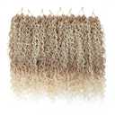 8 Packs Goddess Faux Locs Crochet Hair for Black Women, Long Goddess Locs Crochet Hair, Boho Style Locs, River Hair with Curly Ends (22Inch, OT27/613#, 8Packs)