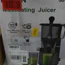 EanOruus Cold Press Juicer, 5.8" Wide Feed Chute Juice Extractor Machine with 400W, High Juice Yield, Slow Masticating Juicer for Whole Vegetables & Fruits, Dark Grey