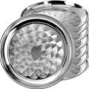 8 Pack Stainless Steel Round Serving Tray, 12 Inch Silver Oven Baking Tray, Dishwasher Safe Sturdy Metal Display Tray for Coffee Table, Bar, Party, Club, Home, Ottoman