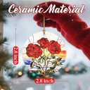 7 x Christmas Ornaments, 2.8in Ceramic Birth Flower Ornament, Xmas Decor, Christmas Tree Ornaments, Xmas Decorations for Tree, Holiday Ornament, Birth Flower Gifts, Gift Ideas, Gifts for Women - June