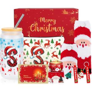 Christmas Unique Gifts for Women 2025, Christmas Unique Gifts for Mom Grandma Sister Teacher Daughter Girlfriend Initial S Trendy Stuff Set of 7