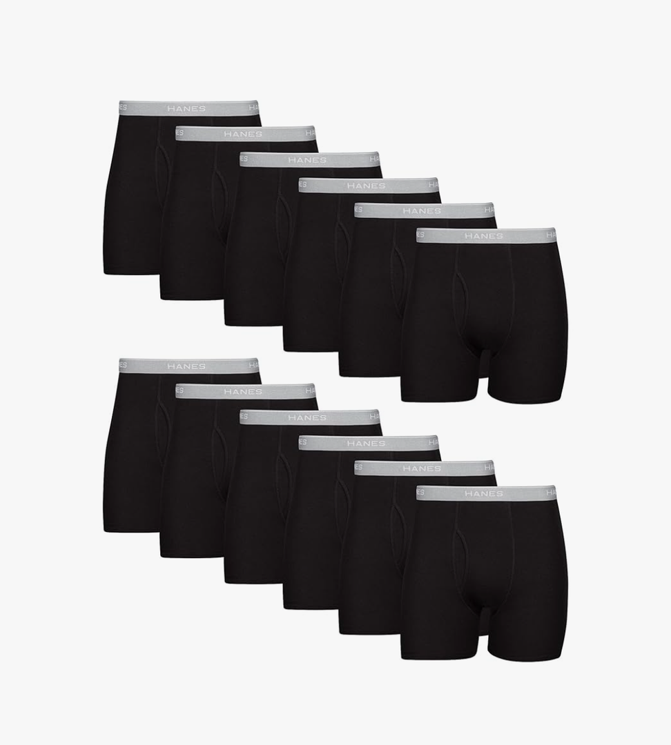 Hanes Men's Boxer Briefs, Cool Dri Moisture-Wicking Underwear, Cotton No-Ride-up for Men, Multi-Packs , Size M