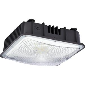 LED Canopy Light 50W, 6000lm, 100-277VAC, ETL Listed, 5000K Daylight White, IP65 Waterproof, 10.4" x 10.4", Outdoor LED Gas Station Light Fixture, Carport, Warehouse, Area & Outdoor Lighting - Brown