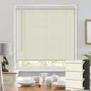 100% Privacy L-Shaped Blades Mini Blinds for Indoor Windows 1" Vinyl Cordless Window Blinds for Home, for Window 22.5" W  48" H Beige