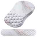 Mouse Pad Wrist Support, Laokiiy 2 in1 Keyboard Wrist Rest+ Ergonomic Mouse Pad, Non-Slip Wrist Rest for Computer Keyboard, Made Easy Typing & Relieve Wrist Pain(White)