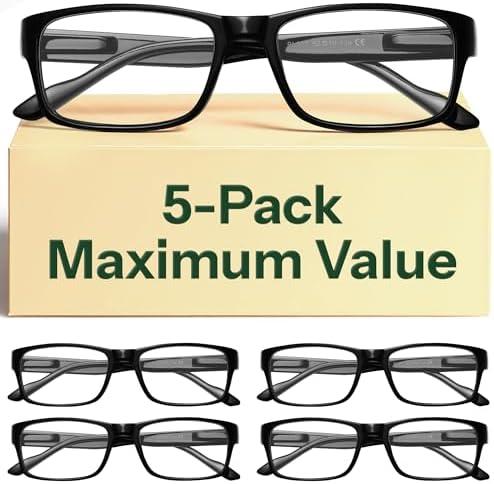 Gaoye Professional Reading Glasses for All Day - Computer Readers with Blue Light Protection - Value Pack +2