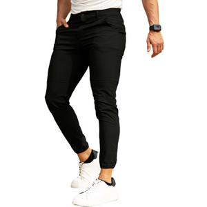 GINGTTO Mens Golf Joggers Pants Stretch Skinny Black Tapered Dress Pants for Men Slim Fit Casual 32