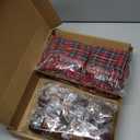 Christmas Napkins and Ring Set 12 Cloth Dinner Napkin Cocktails Buffalo Plaid Napkins 12 Christmas Napkin Rings Pine Cone Holder for Holiday Party Supplies