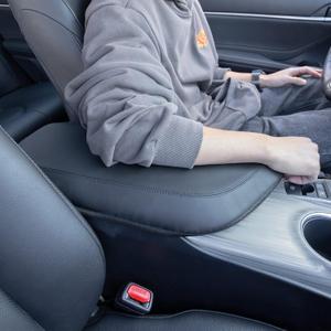 TOPINSTALL New Center Console Cover Compatible with 2018-2024 Toyota Camry Interior Accessory, PU Leather Armrest Box Lid Protector Anti-Scratch Middle Console Cover Black (Not for 2025)