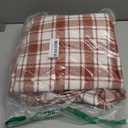 THE ART BOX Buffalo Plaid Tie-Top Curtains  2 Panels, 96"x42", Farmhouse Style Window Drapes for Living Room, Bedroom, Kitchen  Rust Red/White Check