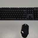 CHONCHOW USB Wireless Gaming Keyboard and Mouse Combo, LED Backlit Ergonomic Mechanical Feeling Keyboard, Rechargeable 2500mAh Battery, Anti-ghosting Keyboards 7D 3600DPI Mice for PC Gamer (black,rgb backlit)