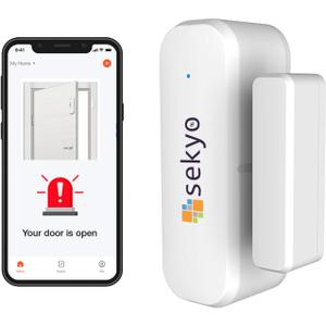 Smart WiFi Door & Window Sensor for Home| No Hub Required | Free App Alert, Works with Tuya Smart Life Devices, Compatible with Alexa, Google Home, Siri (No Siren but Phone Notification)
