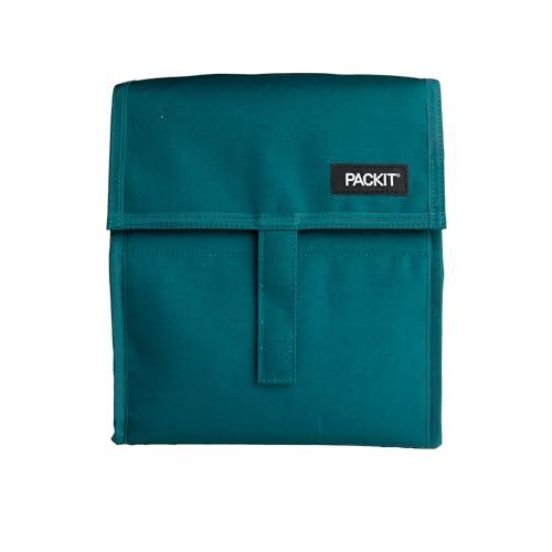 PackIt® Freezable Lunch Bag, Deep Teal, Built with EcoFreeze® Technology, Foldable, Reusable, Zip and Velcro Closure with Buckle Handle, Designed for Work Lunches and Fresh Lunch On the Go