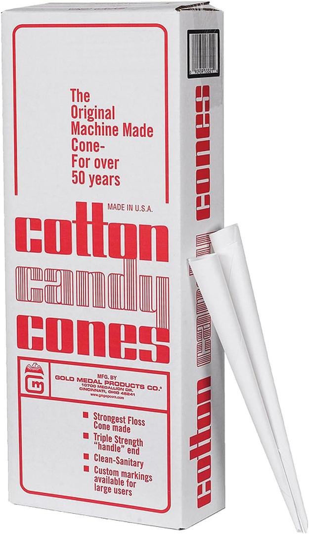 Gold Medal 1000 Plain Cotton Candy Cones By