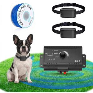 Electric Dog Fence System Pet Containment System Underground Dog Tone Shock Boundary Containment Waterproof Adjustable Training Collar for Small Medium Large Dog