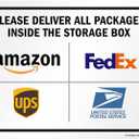 SmartSign 10 x 14 inch Please Deliver All Packages Inside The Storage Box Metal Sign with Delivery Logos, 40 mil Laminated Rustproof Aluminum, Multicolor, Made in USA