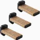 3 Pcs Cat Steps and Perches for Wall, Climbing Shelf With Hemp Rope, Wall-Mounted Furniture Set With Scratching Pads for Playing (Black)