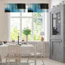 Emvency 2 Pack Valances Window Treatments, Blue and Brown Painting Art Modern Abstract Blackout Adjustable for Living Room Bathroom Bedroom Kitchen Over Sink, 52x18 Inch Rod Pocket Valances