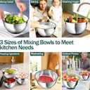 Nicdiet Mixing Bowls with Airtight Lids, Stainless Steel Mixing Bowl Set with 3 Metal Nesting Bowls, Colander & Grater, Non-Slip Bottoms, Size 1.5, 2.5, 5 QT, Great for Mixing & Serving, Black
